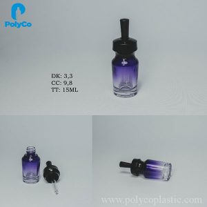Flacon de sérum violet en verre de haute qualité