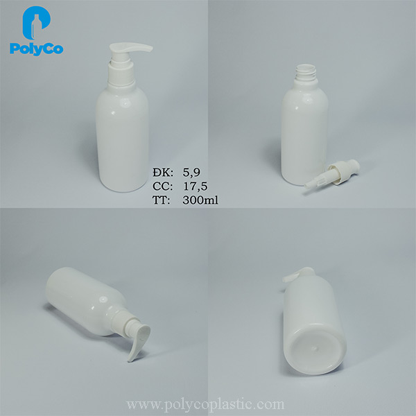 300ml white plastic dropper bottle