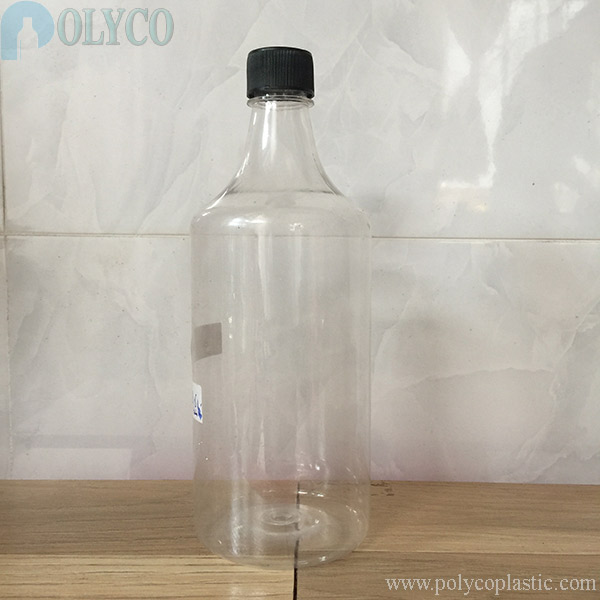 1000ml transparent plastic bottle, 1 liter PET plastic bottle