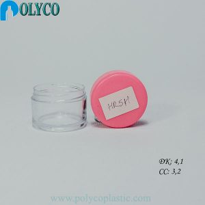 Pot en plastique de 5 ml avec couvercle rose, pot transparent
