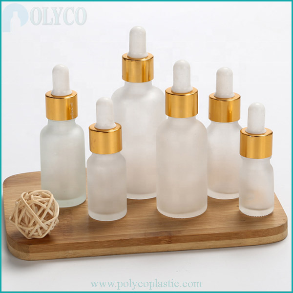 Matte white essential oil glass bottle