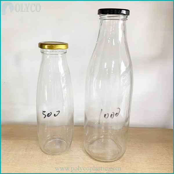 Premium glass bottle with metal cap 500ml