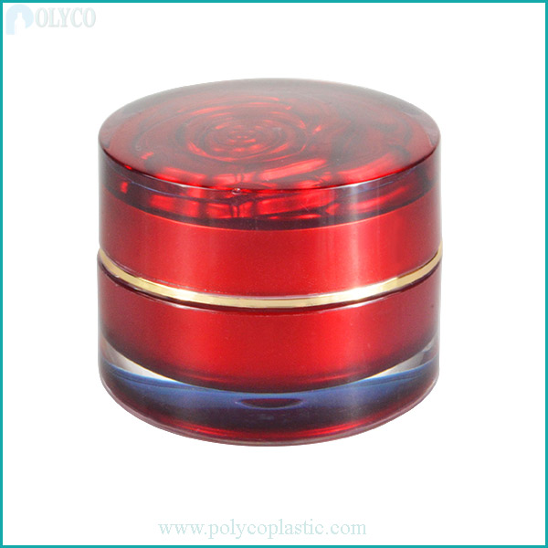 Cosmetic jar with red rose lid