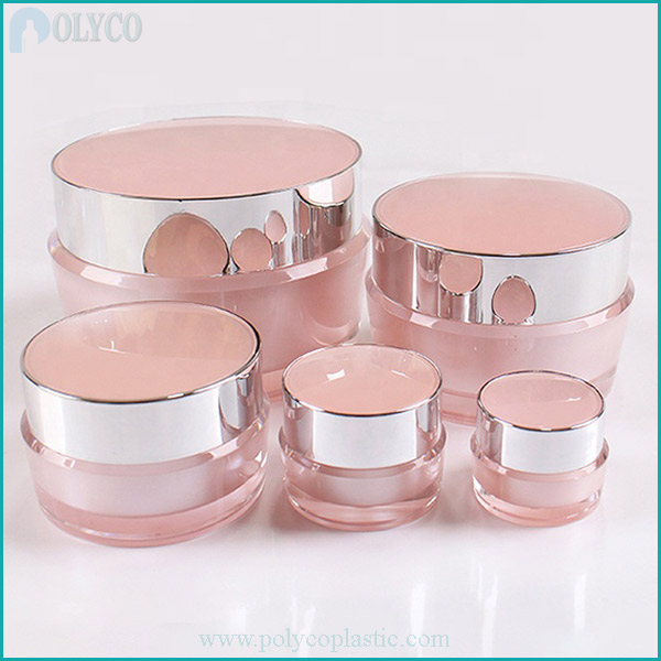 Plastic jar for high-end pink cosmetics