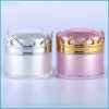 Plastic jars containing crown-shaped cosmetics