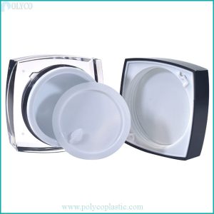 Square plastic jar with 2 layers of high quality plastic