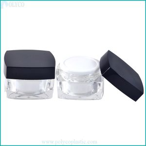 Cheap 2-layer square plastic jar, high-class plastic jar