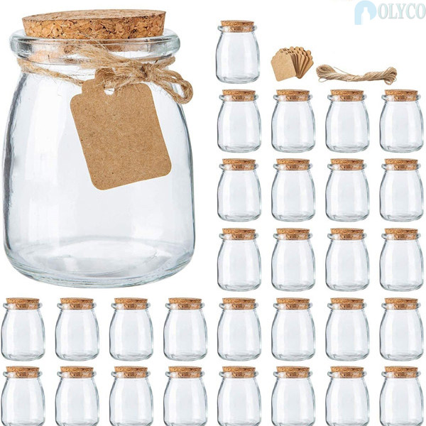 Glass jar containing premium quality 150ml yogurt