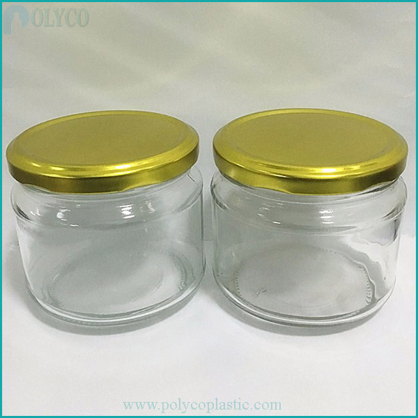 300ml glass jar with gold lid
