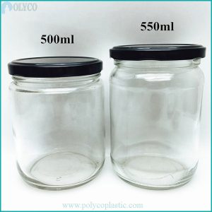 500ml glass jar with aluminum lid